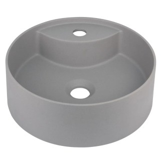 Deante Silia umywalka granitowa nablatowa z miejscem na baterię 36cm szary metalik