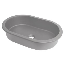 Deante Silia umywalka granitowa podblatowa/wpuszczana 59x39cm szary metalik