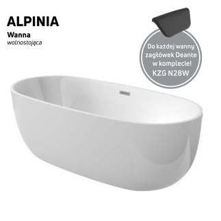 Deante Alpinia wanna akrylowa wolnostojąca owalna 160 cm