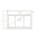 Laveo Albano umywalka meblowa granitowa czarna 44x60x11 cm 