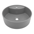 Laveo Cliff umywalka nablatowa granitowa szara 43 cm