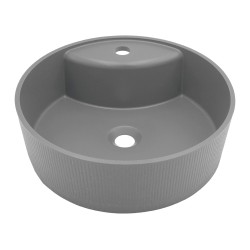 Laveo Cliff umywalka nablatowa granitowa szara 43 cm