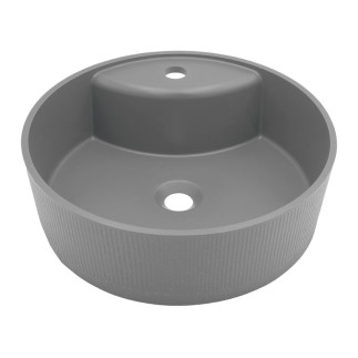 Laveo Cliff umywalka nablatowa granitowa szara 43 cm