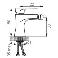 Ferro Algeo Square bateria bidetowa chrom