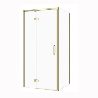 Cersanit Larga kabina prysznicowa kwadratowa,szkło transparentne 90x90x195 lewa złoty mat