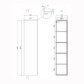 Cersanit Larga słupek 160 cm antracyt