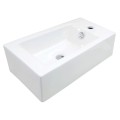 Deante Square umywalka ceramiczna nablatowa prawa biały 50,5x25,5cm