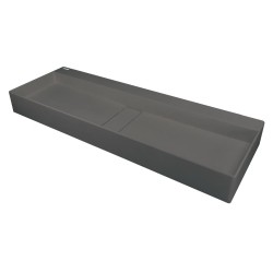 Deante Blur umywalka granitowa nablatowa z maskownicą antracyt metalik 100x40cm