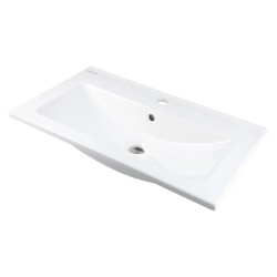 Deante Tubo umywalka ceramiczna wpuszczana biała 61x36cm