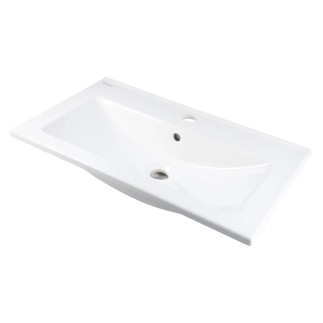 Deante Tubo umywalka ceramiczna wpuszczana biała 61x36cm