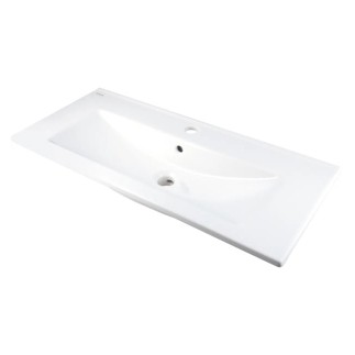 Deante Tubo umywalka ceramiczna wpuszczana biała 81x36cm