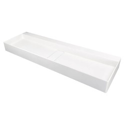 Deante Blur umywalka granitowa nablatowa z maskownicą alabaster 120x40cm