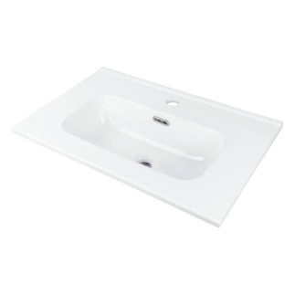 Deante Tubo umywalka ceramiczna wpuszczana biała 60x38,5cm
