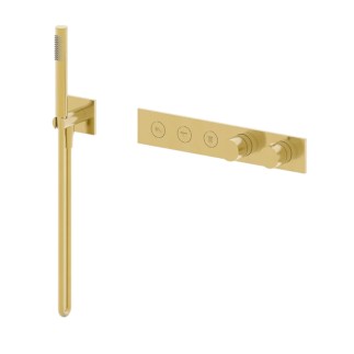 Valvex Cannoli zestaw podtynkowy termostatyczny 3 funkcyjny brushed gold