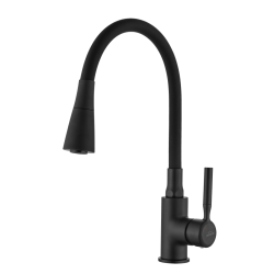Invena Pogo Plus bateria zlewozmywakowa elastyczna wylewka 2 funkcyjna czarna.