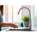 Invena Glamour bateria zlewozmywakowa elastyczna wylewka z filtrem szary