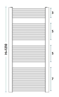 Gorgiel Zenith grzejnik łazienkowy 120x60 platyna mat