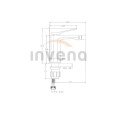 Invena Neri bateria bidetowa czarna - rysunek techniczny