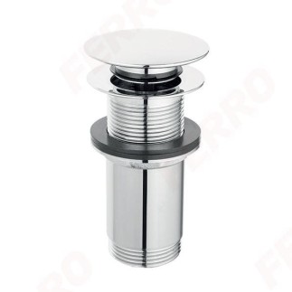 Ferro korek click clack mosiężny wysoki bez przelewu do umywalek nablatowych chrom