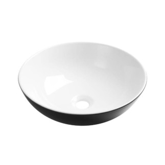 Invena Tinos umywalka nablatowa 39,5 cm czarno/biała