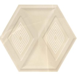 Paradyż Illusion beige heksagon struktura połysk płytka ścienna 17,1 x 19,8 cm.