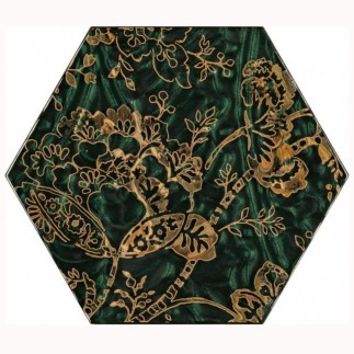 Paradyż Urban Coours green heksagon dekor C płytka ścienna 19,8 x 17,1 cm