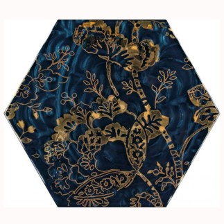 Paradyż Urban Coours blue heksagon dekor C płytka ścienna 19,8 x 17,1 cm