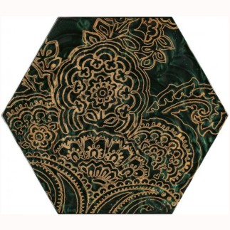 Paradyż Urban Coours green heksagon dekor B płytka ścienna 19,8 x 17,1 cm