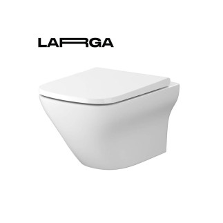 Cersanit Larga Square miska wisząca clean on z deską slim duroplastową wolnoopadającą