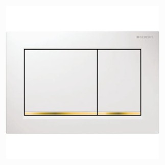 Geberit Omega 30 przycisk spłukujący biały-złoty-biały