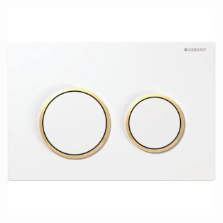 Geberit Omega 20 przycisk spłukujący biały-złoty-biały