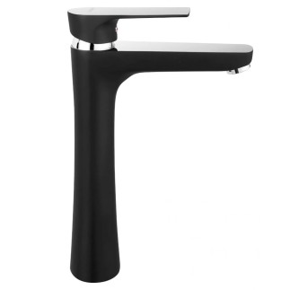 Ferro Algeo Square bateria umywalkowa nablatowa czarny-chrom