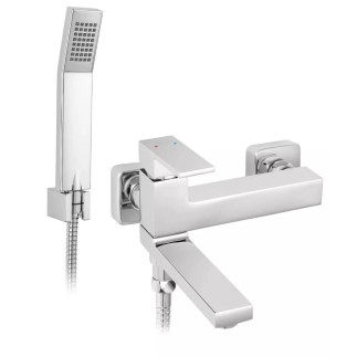 Ferro Zicco bateria wannowa ścienna ze składaną wylewką chrom