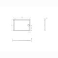 Roca Granada Flat brodzik prostokątny 80 x 120 x 4 cm - rysunek techniczny.