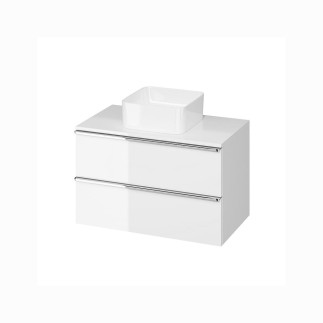 Cersanit Virgo szafka biała z blatem i uchwytami chrom 80 cm