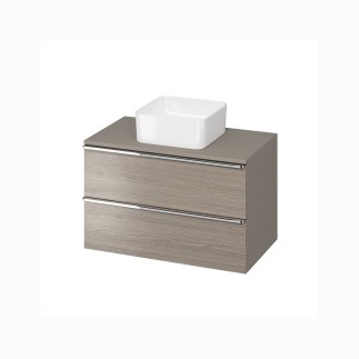 Cersanit Virgo szafka z blatem 80 cm szara i z uchwytami chrom