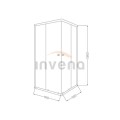 Invena Parla kabina prysznicowa kwadratowa drzwi przesuwne 90 x 90 x 180 cm - rysunek techniczny.
