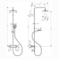 Hansgrohe Vernis Shape Showerpipe  deszczownia z baterią termostatyczną kwadratową chrom.