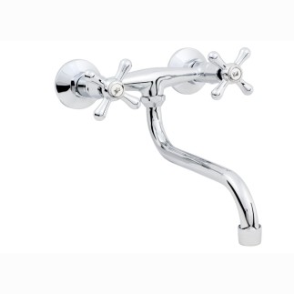 Hydroland Retro bateria zlewozmywakowa ścienna chrom