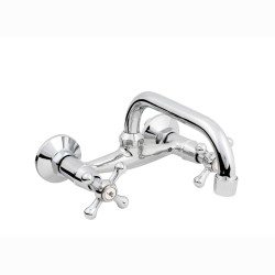 Hydroland Retro bateria umywalkowa ścienna chrom.