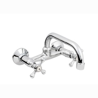 Hydroland Retro bateria umywalkowa ścienna chrom