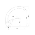 Hydroland Vena bateria zlewozmywakowa skośna chrom - rysunek techniczny.