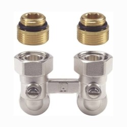 Honeywell zawór grzejnikowy kątowy podwójny 3/4" + nyple.