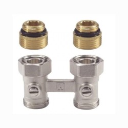 Honeywell zawór grzejnikowy prosty podwójny  3/4" + nyple.