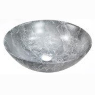 Invena Tinos umywalka nablatowa 39,5 cm marmur szara