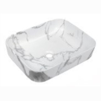 Invena Florina umywalka nablatowa prostokątna 51 x 40 x 13 cm biały marmur