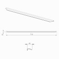 Elita Loft uchwyt 70 cm black mat - rysunek techniczny.