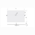 Sanplast Open Minerl brodzik prostokątny 90x120x1,5 cm - rysunek techniczny.