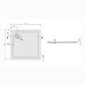 Sanplast Prestige brodzik prostokątny zintegrowany 80x100x3 cm - rysunek techniczny.