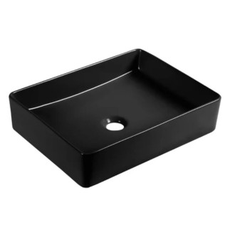 Laveo Kvadrato umywalka nablatowa ceramiczna czarny mat 47*36cm